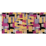 Cotton Voile - Purple, Pink and Yellow Painterly Geometric - Theory of Abstraction Print - Mood Exclusive Wisteria Collection