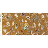 Cotton Voile - Golden Faces and Objects - Everyday Goddess Print - Mood Exclusive Wisteria Collection