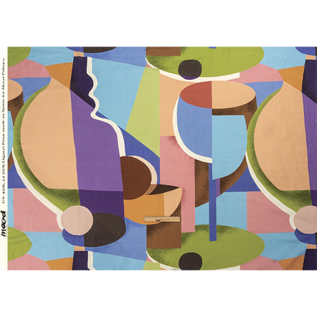 Linen and Rayon Woven - Multicolor Abstract - Wide Open Spaces Print - Mood Exclusive Wisteria Collection