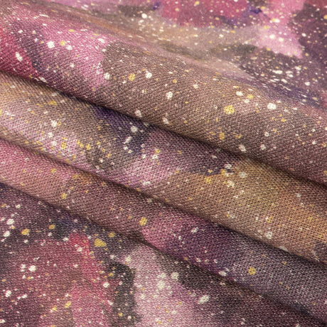 Linen and Rayon Woven - Pink, Purple and White Abstract - Hope Spotted Print - Mood Exclusive Wisteria Collection