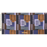 Linen and Rayon Woven Panel - Purple and Brown Painterly Geometric - Around the Block Print - Mood Exclusive Wisteria Collection