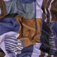 Linen and Rayon Woven Panel - Purple and Brown Painterly Geometric - Around the Block Print - Mood Exclusive Wisteria Collection