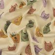 Linen and Rayon Woven - Purple, Yellow and Green Shopping Bags - Come Again Soon Print - Mood Exclusive Wisteria Collection