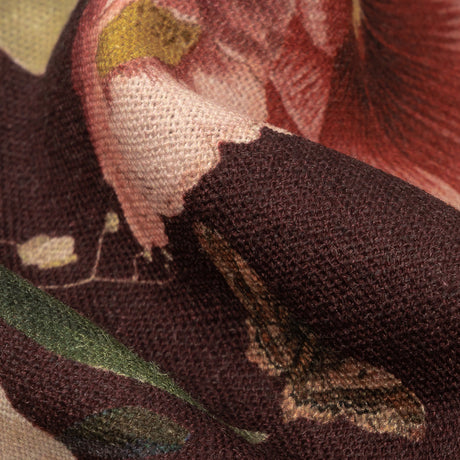 Linen and Rayon Woven - Deep Purple Floral - Baroque Bouquet Print - Mood Exclusive Wisteria Collection