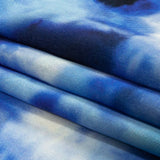 Linen and Rayon Woven - Blue Tie Dye - High Tide Print - Mood Exclusive Indigo Collection