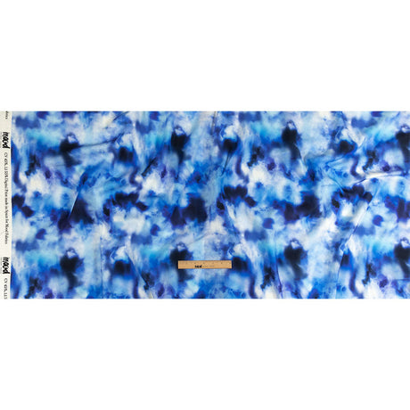 Linen and Rayon Woven - Blue Tie Dye - High Tide Print - Mood Exclusive Indigo Collection