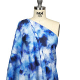 Linen and Rayon Woven - Blue Tie Dye - High Tide Print - Mood Exclusive Indigo Collection