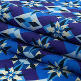 Linen and Rayon Woven - Blue and Purple Geometric - Crystalline Culture Print - Mood Exclusive Indigo Collection