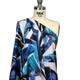 Linen and Rayon Woven - Blue Abstract - Tangled Up in Blue Print - Mood Exclusive Indigo Collection