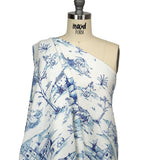 Linen and Rayon Woven - Blue and White Toile - Blue Period Print - Mood Exclusive Indigo Collection