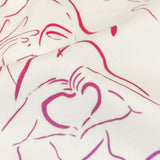 Stretch Cotton Sateen - Purple, Pink and Blue Faces and Hands - Language of Love Print - Mood Exclusive Pride Collection