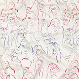 Stretch Cotton Sateen - Purple, Pink and Blue Faces and Hands - Language of Love Print - Mood Exclusive Pride Collection