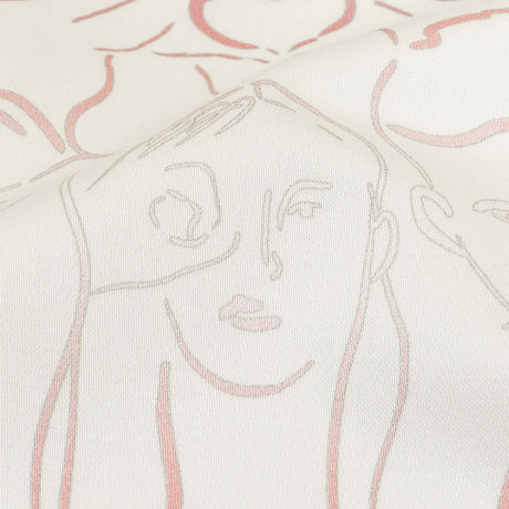 Stretch Cotton Sateen - Pink, White and Blue Faces and Hands - Language of Love Print - Mood Exclusive Pride Collection