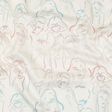 Stretch Cotton Sateen - Pink, White and Blue Faces and Hands - Language of Love Print - Mood Exclusive Pride Collection