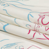 Stretch Cotton Sateen - Blue, Yellow and Pink Faces and Hands - Language of Love Print - Mood Exclusive Pride Collection