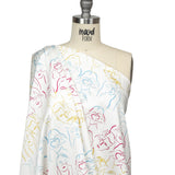 Stretch Cotton Sateen - Blue, Yellow and Pink Faces and Hands - Language of Love Print - Mood Exclusive Pride Collection