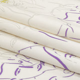 Stretch Cotton Sateen - Purple, Yellow and Black Faces and Hands - Language of Love Print - Mood Exclusive Pride Collection