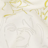 Stretch Cotton Sateen - Purple, Yellow and Black Faces and Hands - Language of Love Print - Mood Exclusive Pride Collection