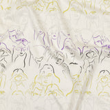 Stretch Cotton Sateen - Purple, Yellow and Black Faces and Hands - Language of Love Print - Mood Exclusive Pride Collection