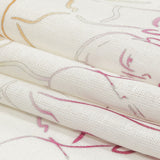 Linen and Rayon Woven - Pink, White and Orange Faces and Hands - Language of Love Print - Mood Exclusive Pride Collection
