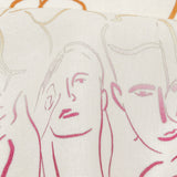 Linen and Rayon Woven - Pink, White and Orange Faces and Hands - Language of Love Print - Mood Exclusive Pride Collection