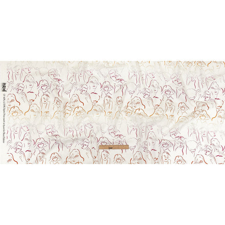 Linen and Rayon Woven - Pink, White and Orange Faces and Hands - Language of Love Print - Mood Exclusive Pride Collection