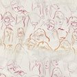 Linen and Rayon Woven - Pink, White and Orange Faces and Hands - Language of Love Print - Mood Exclusive Pride Collection