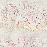 Linen and Rayon Woven - Pink, White and Orange Faces and Hands - Language of Love Print - Mood Exclusive Pride Collection