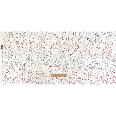 Linen and Rayon Woven - Purple, Pink and Blue Faces and Hands - Language of Love Print - Mood Exclusive Pride Collection