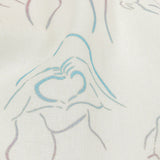 Linen and Rayon Woven - Pink, White and Blue Faces and Hands - Language of Love Print - Mood Exclusive Pride Collection
