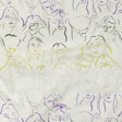 Linen and Rayon Woven - Purple, Yellow and Black Faces and Hands - Language of Love Print - Mood Exclusive Pride Collection