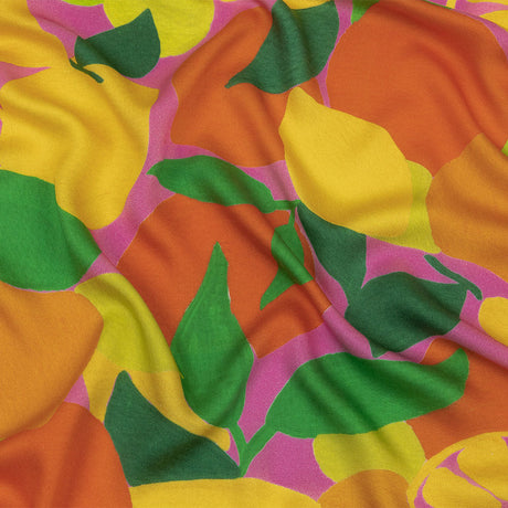 Rayon Challis - Citrus Fruits - Zest Friends Print - Mood Exclusive Citrus Collection