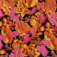 Rayon Challis - Black, Pink and Yellow Floral - Tangerine Dreams Print - Mood Exclusive Citrus Collection