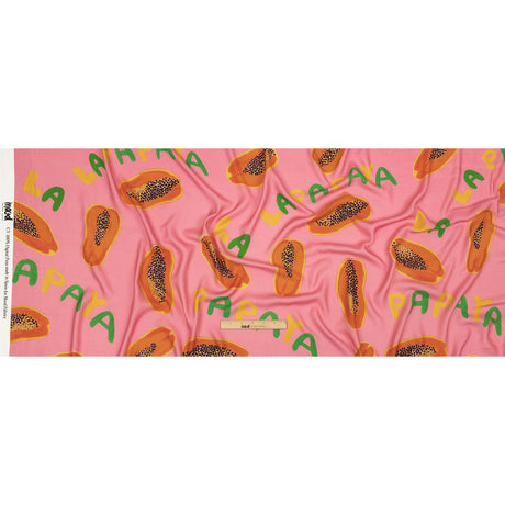 Rayon Challis - Pink Papayas - Snack Time Print - Mood Exclusive Citrus Collection