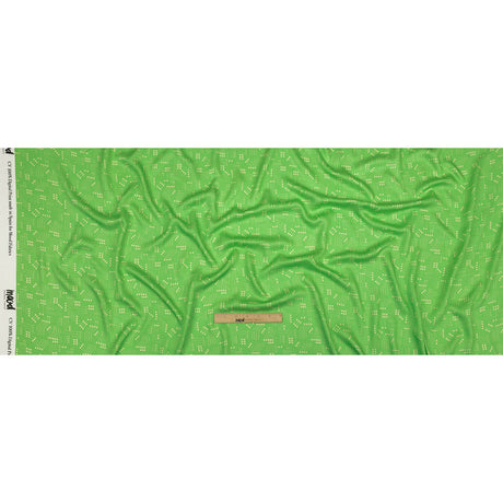 Rayon Challis - Green Circuit Board Dots - Circuit Breaker Print - Mood Exclusive Citrus Collection