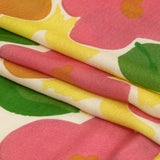 Rayon Challis - Pink and Orange Simplistic Floral - Chalk Party Print - Mood Exclusive Citrus Collection
