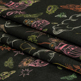 Rayon Challis - Black Trees and Windows - Summer Nights Print - Mood Exclusive Citrus Collection