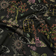 Rayon Challis - Black Trees and Windows - Summer Nights Print - Mood Exclusive Citrus Collection