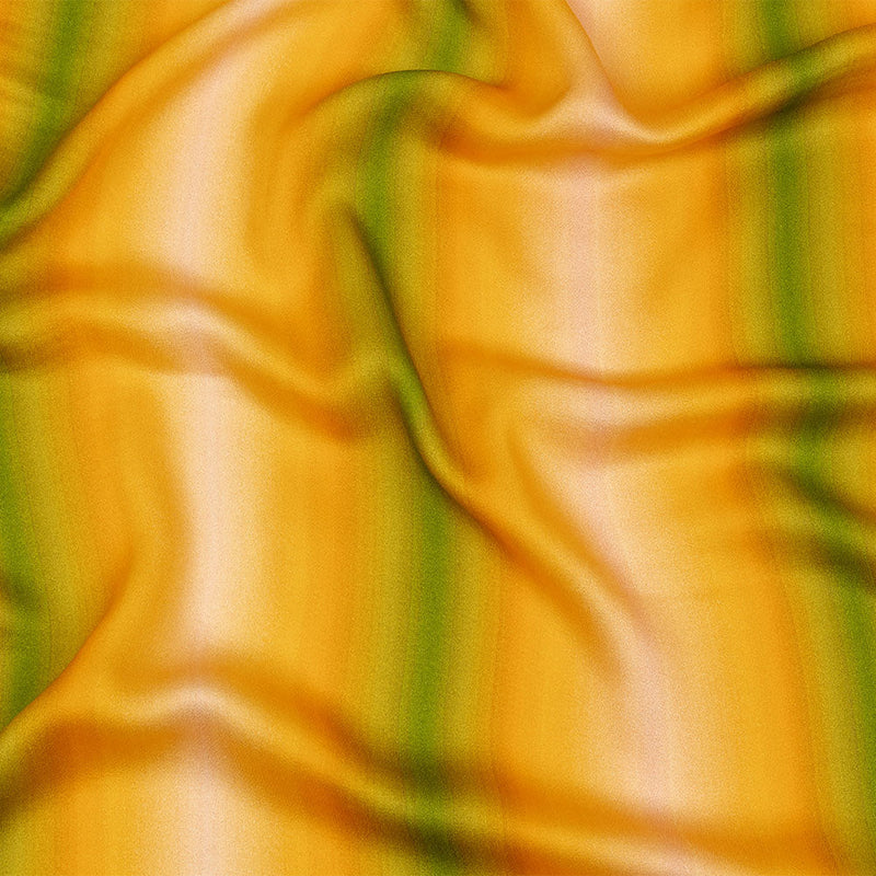 Rayon Challis - Green and Yellow Gradient Stripes - Marmalade Parade Print - Mood Exclusive Citrus Collection