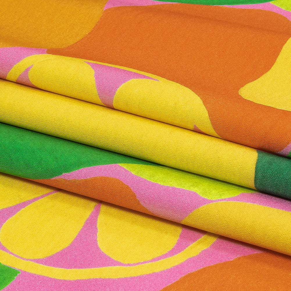 Stretch Cotton Sateen - Citrus Fruits - Zest Friends Print - Mood Exclusive Citrus Collection