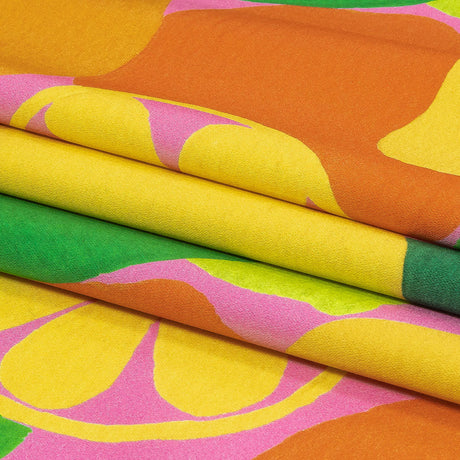 Stretch Cotton Sateen - Citrus Fruits - Zest Friends Print - Mood Exclusive Citrus Collection