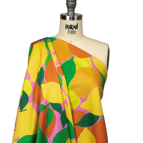 Stretch Cotton Sateen - Citrus Fruits - Zest Friends Print - Mood Exclusive Citrus Collection