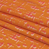 Stretch Cotton Sateen - Orange and Pink Dot Lines - Spot of Sunshine Print - Mood Exclusive Citrus Collection