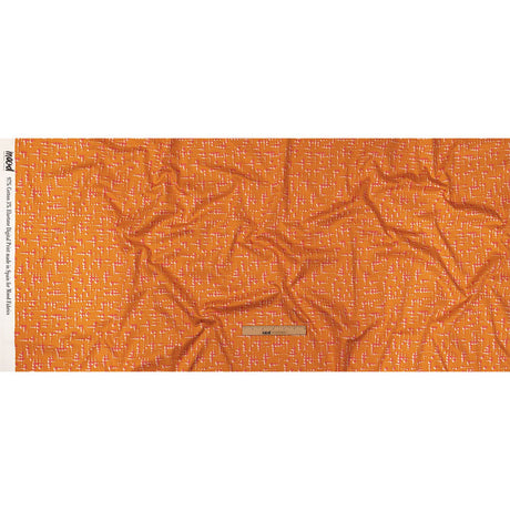 Stretch Cotton Sateen - Orange and Pink Dot Lines - Spot of Sunshine Print - Mood Exclusive Citrus Collection