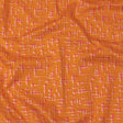 Stretch Cotton Sateen - Orange and Pink Dot Lines - Spot of Sunshine Print - Mood Exclusive Citrus Collection