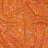 Stretch Cotton Sateen - Orange and Pink Dot Lines - Spot of Sunshine Print - Mood Exclusive Citrus Collection