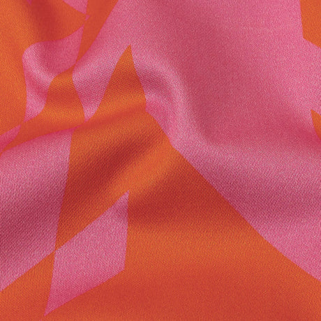 Stretch Cotton Sateen - Orange and Pink Geometric - Orange You Glad Print - Mood Exclusive Citrus Collection