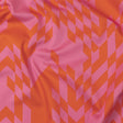 Stretch Cotton Sateen - Orange and Pink Geometric - Orange You Glad Print - Mood Exclusive Citrus Collection