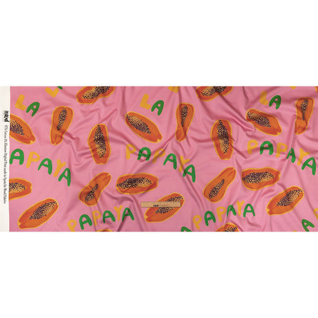 Stretch Cotton Sateen - Pink Papayas - Snack Time Print - Mood Exclusive Citrus Collection