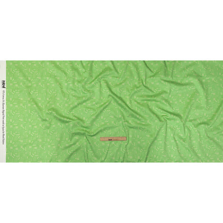 Stretch Cotton Sateen - Green Circuit Board Dots - Circuit Breaker Print - Mood Exclusive Citrus Collection